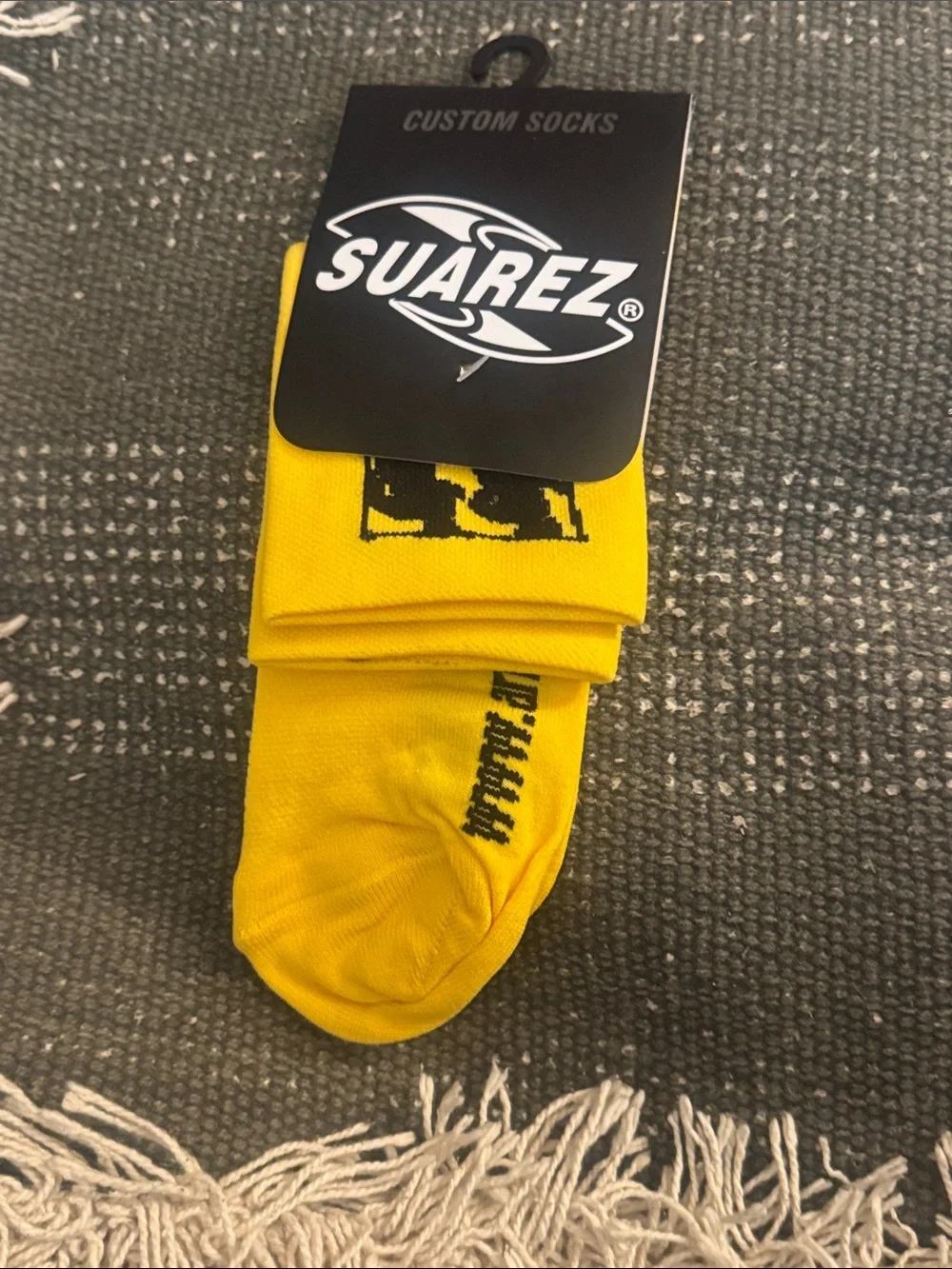 Suarez Bright Yellow Men's Crew Socks